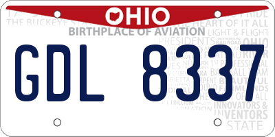 OH license plate GDL8337
