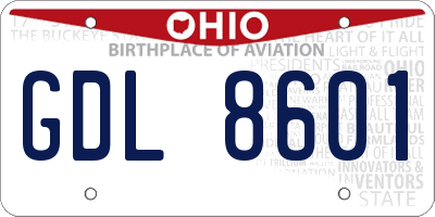 OH license plate GDL8601