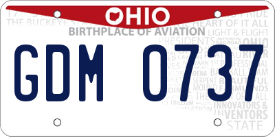 OH license plate GDM0737
