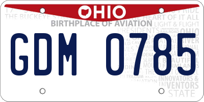 OH license plate GDM0785