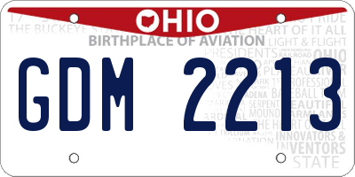 OH license plate GDM2213