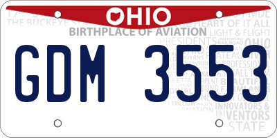 OH license plate GDM3553