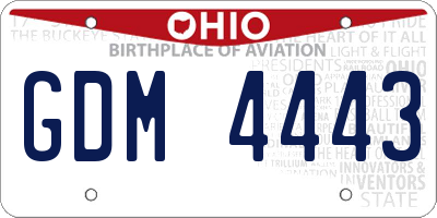 OH license plate GDM4443