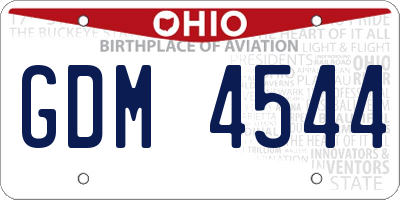 OH license plate GDM4544