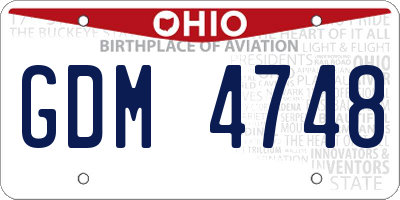 OH license plate GDM4748
