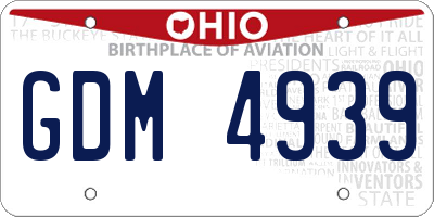 OH license plate GDM4939