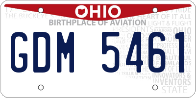 OH license plate GDM5461