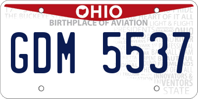 OH license plate GDM5537