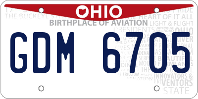 OH license plate GDM6705
