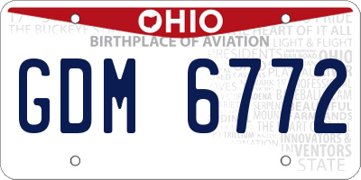 OH license plate GDM6772