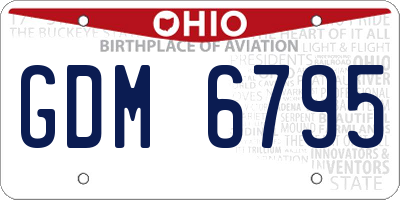 OH license plate GDM6795