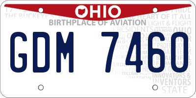 OH license plate GDM7460