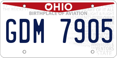 OH license plate GDM7905