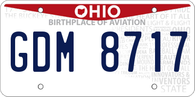 OH license plate GDM8717