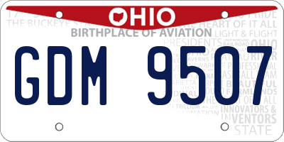 OH license plate GDM9507