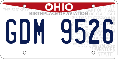 OH license plate GDM9526