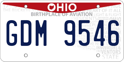 OH license plate GDM9546