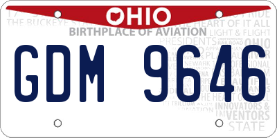 OH license plate GDM9646