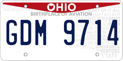 OH license plate GDM9714