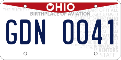 OH license plate GDN0041