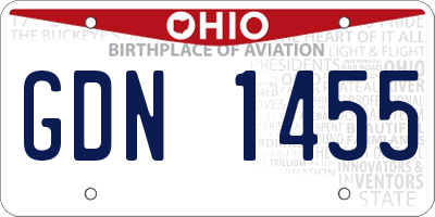 OH license plate GDN1455