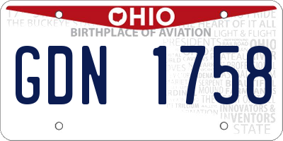 OH license plate GDN1758