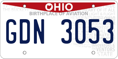 OH license plate GDN3053