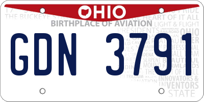 OH license plate GDN3791