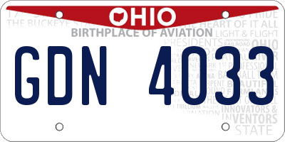 OH license plate GDN4033