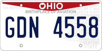 OH license plate GDN4558