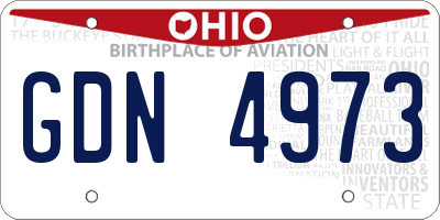 OH license plate GDN4973