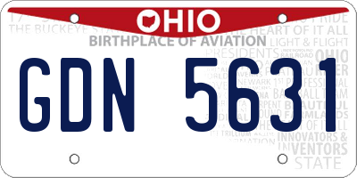 OH license plate GDN5631