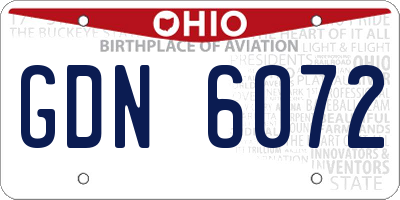 OH license plate GDN6072