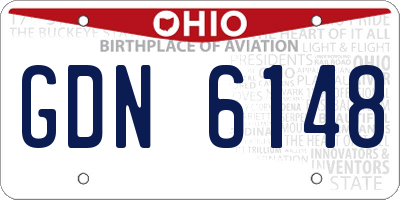 OH license plate GDN6148