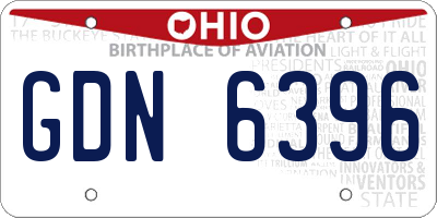 OH license plate GDN6396