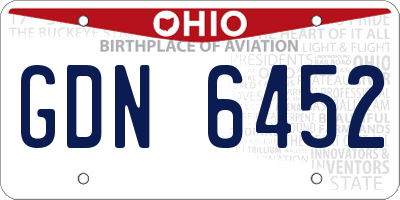 OH license plate GDN6452