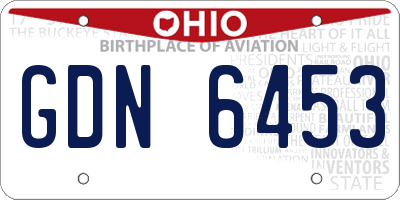 OH license plate GDN6453
