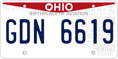 OH license plate GDN6619