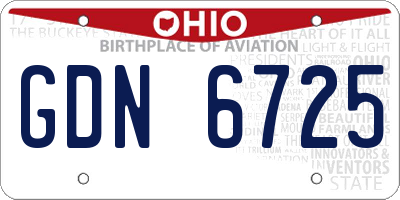 OH license plate GDN6725