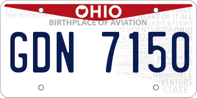 OH license plate GDN7150