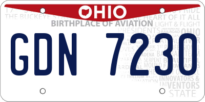 OH license plate GDN7230