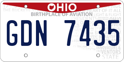 OH license plate GDN7435