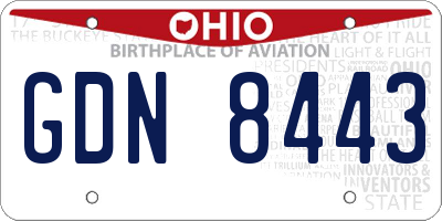 OH license plate GDN8443