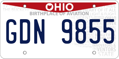 OH license plate GDN9855