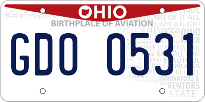 OH license plate GDO0531