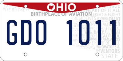 OH license plate GDO1011