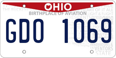 OH license plate GDO1069
