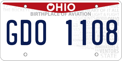 OH license plate GDO1108