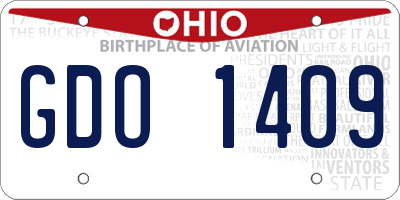 OH license plate GDO1409