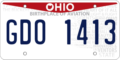 OH license plate GDO1413